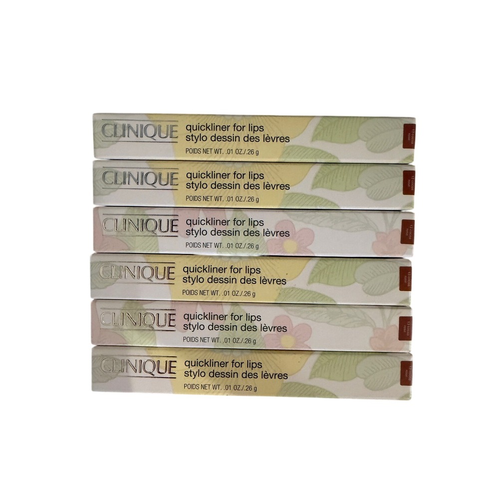Clinique Quickliner for Lips 13 Cocoa Lot of 6 Lip Liner Pencils New in Box